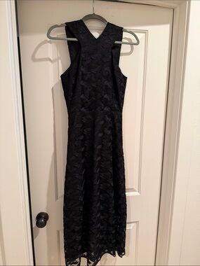 Christian Siriano Black Lace Cocktail Dress, US2